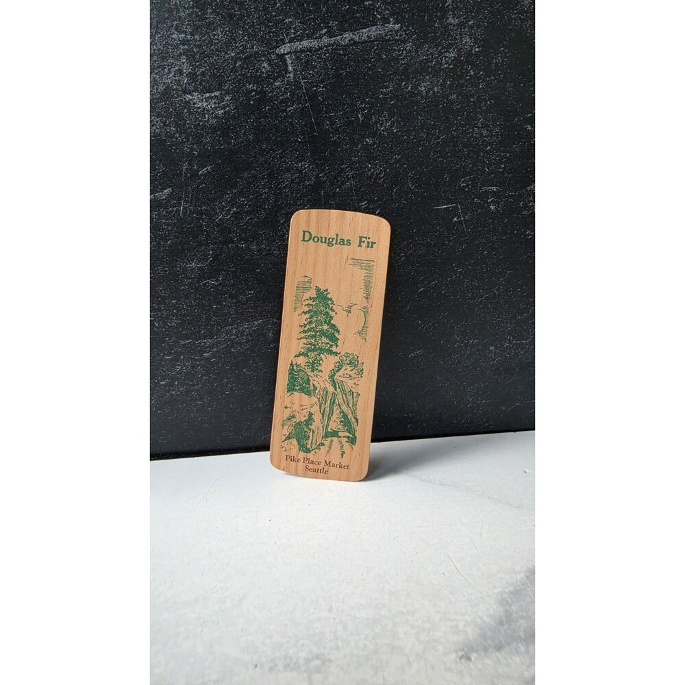 Pike Place Market Seattle Douglas Fir Souvenir Bookmark Vintage